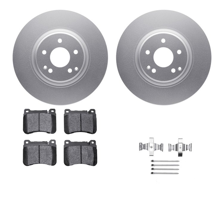 4512-63179 Geospec Brake Rotors w/5000 Advanced Brake Pads Kit & Hardware, 2006-2007 Mercedes-Benz, Position: Front