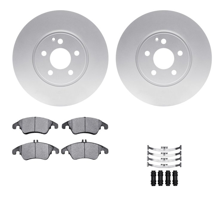 4512-63184 Geospec Brake Rotors w/5000 Advanced Brake Pads Kit & Hardware, 2008-2020 Mercedes-Benz, Position: Front