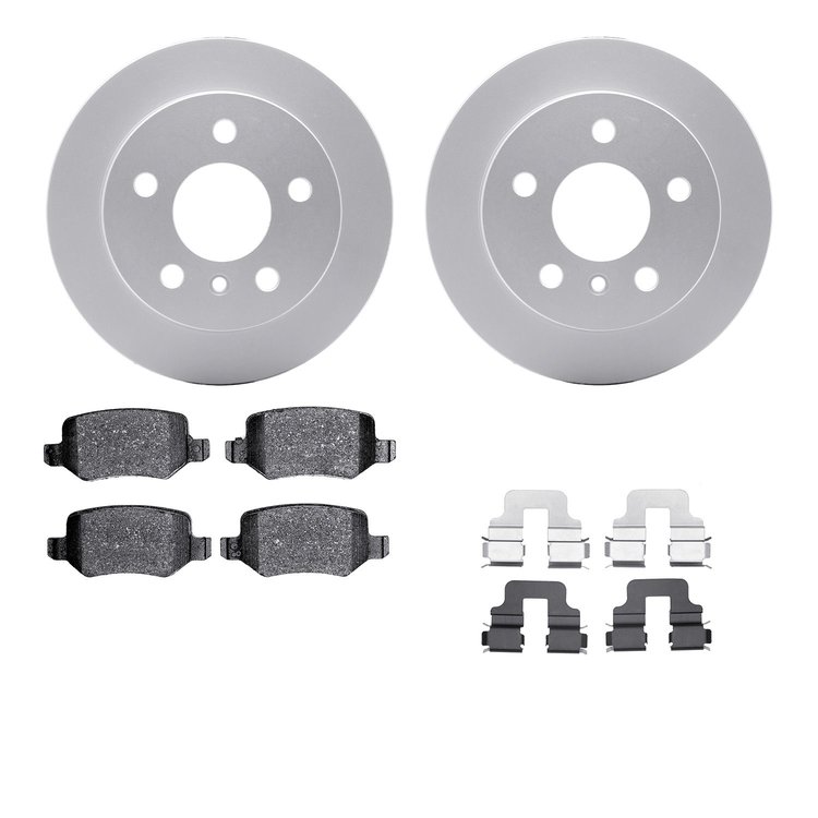 4512-63188 Geospec Brake Rotors w/5000 Advanced Brake Pads Kit & Hardware, 2006-2011 Mercedes-Benz, Position: Rear