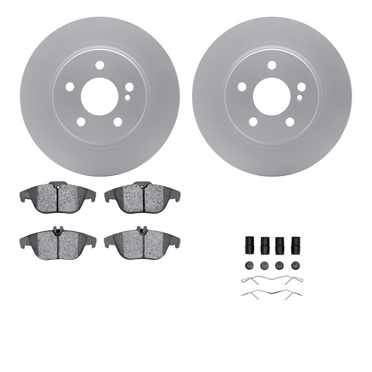 4512-63191 Geospec Brake Rotors w/5000 Advanced Brake Pads Kit & Hardware, 2010-2017 Mercedes-Benz, Position: Rear