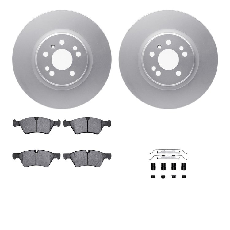 4512-63219 Geospec Brake Rotors w/5000 Advanced Brake Pads Kit & Hardware, 2006-2012 Mercedes-Benz, Position: Front