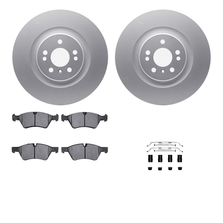 4512-63221 Geospec Brake Rotors w/5000 Advanced Brake Pads Kit & Hardware, 2006-2012 Mercedes-Benz, Position: Front