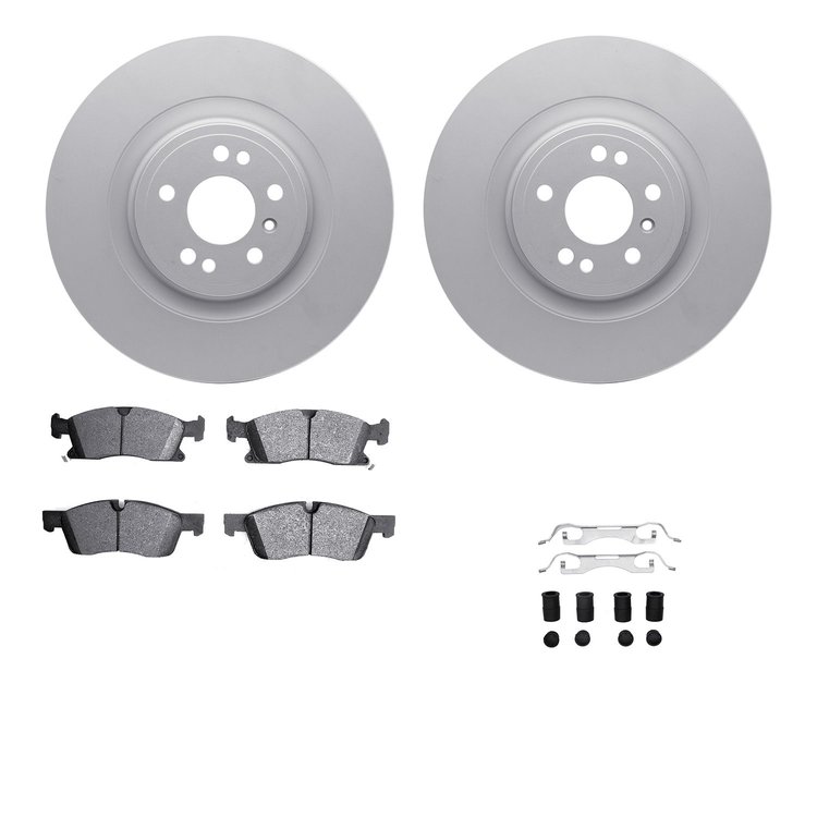 4512-63232 Geospec Brake Rotors w/5000 Advanced Brake Pads Kit & Hardware, 2017-2019 Mercedes-Benz, Position: Front