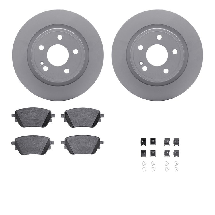 4512-63253 Geospec Brake Rotors w/5000 Advanced Brake Pads Kit & Hardware, Fits Select Mercedes-Benz, Position: Rear