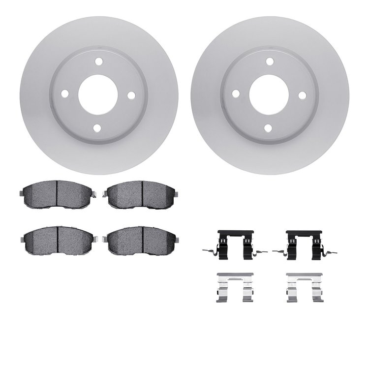 4512-67101 Geospec Brake Rotors w/5000 Advanced Brake Pads Kit & Hardware, 2007-2012 Infiniti/Nissan, Position: Front