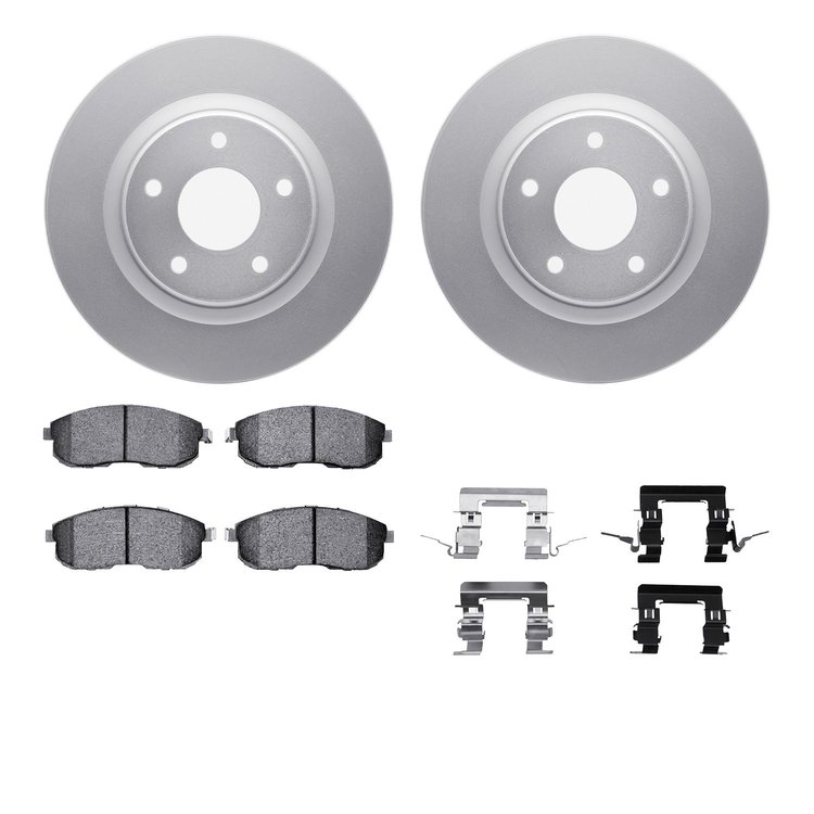 4512-67107 Geospec Brake Rotors w/5000 Advanced Brake Pads Kit & Hardware, 2007-2012 Infiniti/Nissan, Position: Front