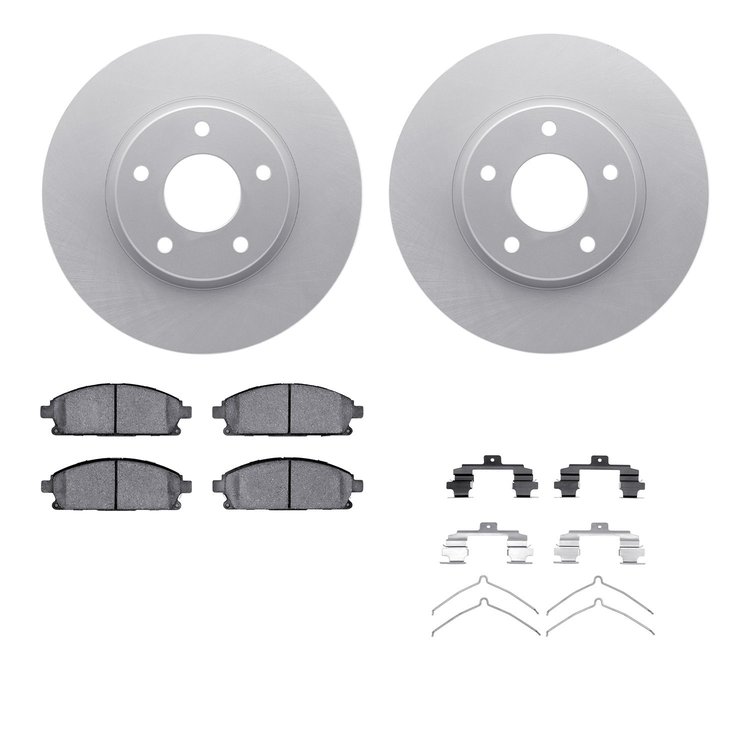 4512-67126 Geospec Brake Rotors w/5000 Advanced Brake Pads Kit & Hardware, 2004-2017 Infiniti/Nissan, Position: Front