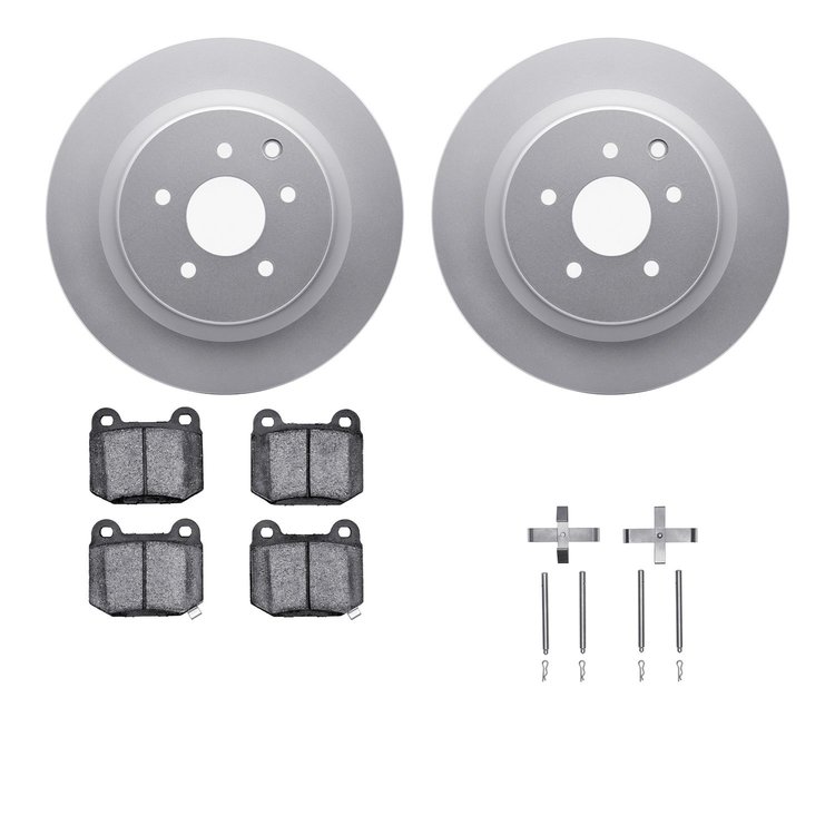 4512-68019 Geospec Brake Rotors w/5000 Advanced Brake Pads Kit & Hardware, 2003-2008 Infiniti/Nissan, Position: Rear