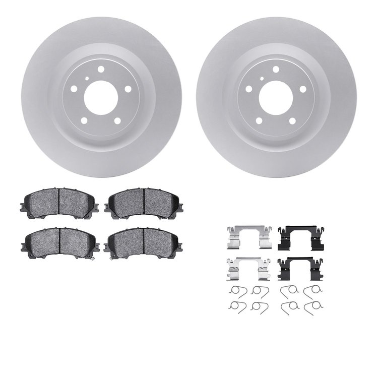 4512-68029 Geospec Brake Rotors w/5000 Advanced Brake Pads Kit & Hardware, Fits Select Infiniti/Nissan, Position: Front