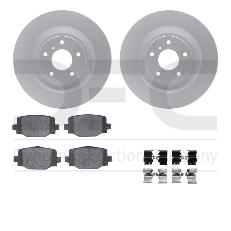 4512-68030 Geospec Brake Rotors w/5000 Advanced Brake Pads Kit & Hardware, Fits Select Infiniti/Nissan, Position: Rear