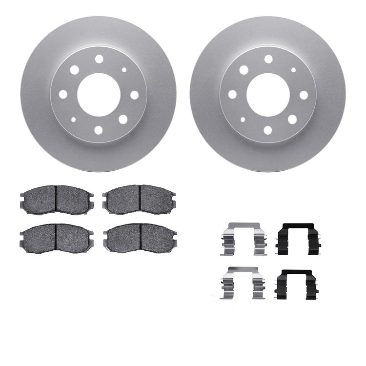 4512-72047 Geospec Brake Rotors w/5000 Advanced Brake Pads Kit & Hardware, 1989-1997 Multiple Makes/Models, Position: Front