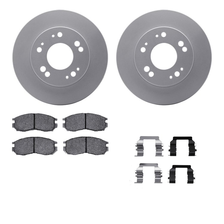 4512-72055 Geospec Brake Rotors w/5000 Advanced Brake Pads Kit & Hardware, 1990-2005 Multiple Makes/Models, Position: Front