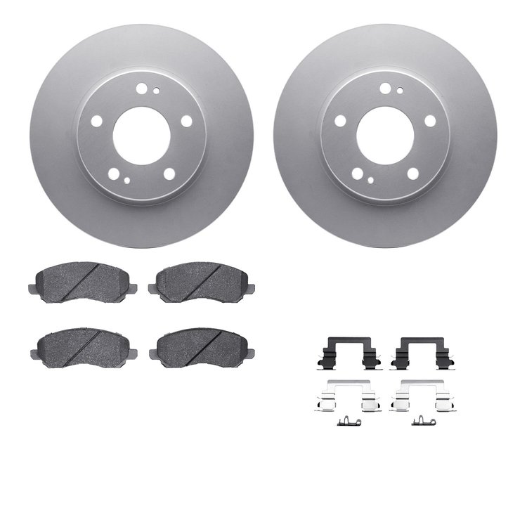 4512-72061 Geospec Brake Rotors w/5000 Advanced Brake Pads Kit & Hardware, 2000-2012 Multiple Makes/Models, Position: Front