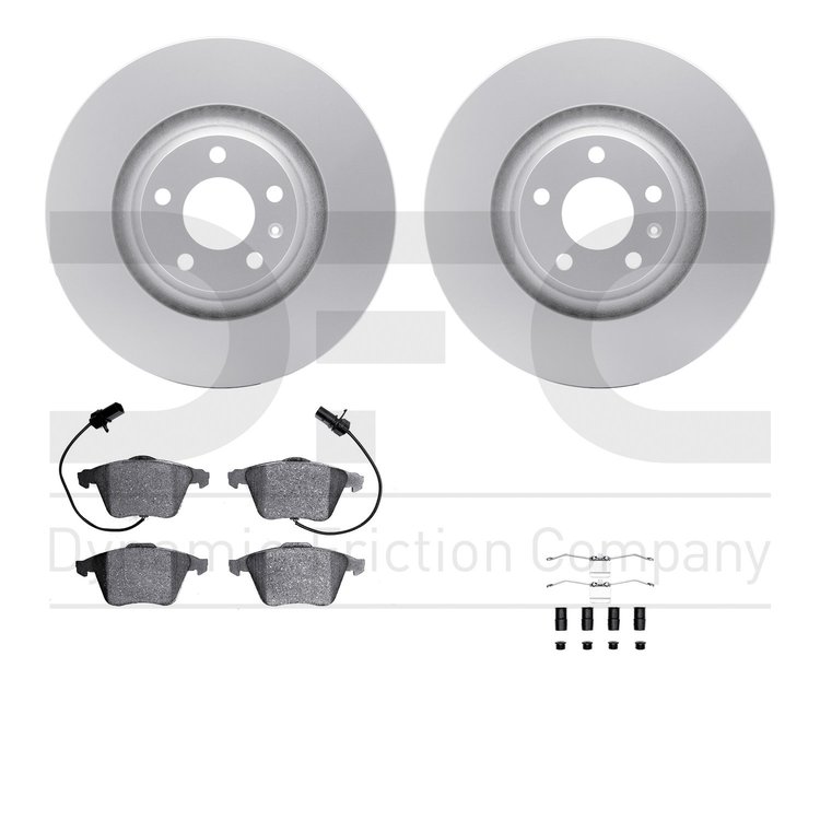 4512-73113 Geospec Brake Rotors w/5000 Advanced Brake Pads Kit & Hardware, 2005-2011 Audi/Volkswagen, Position: Front