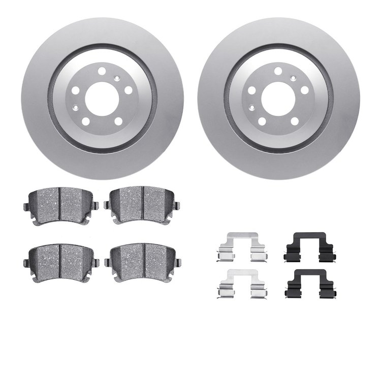 4512-73127 Geospec Brake Rotors w/5000 Advanced Brake Pads Kit & Hardware, 2004-2018 Multiple Makes/Models, Position: Rear