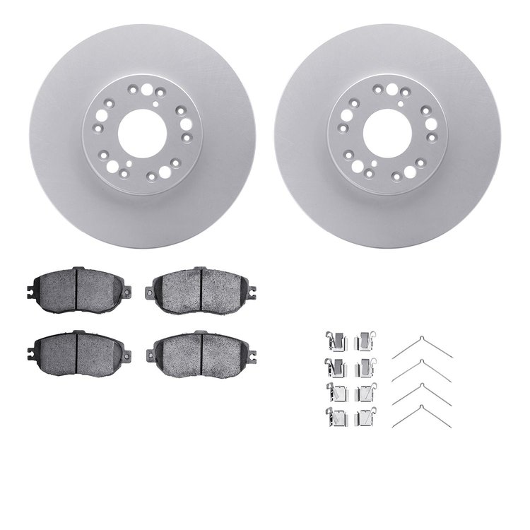 4512-75038 Geospec Brake Rotors w/5000 Advanced Brake Pads Kit & Hardware, 1993-1994 Lexus/Toyota/Scion, Position: Front
