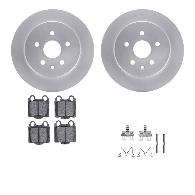 4512-75042 Geospec Brake Rotors w/5000 Advanced Brake Pads Kit & Hardware, 1998-2010 Lexus/Toyota/Scion, Position: Rear
