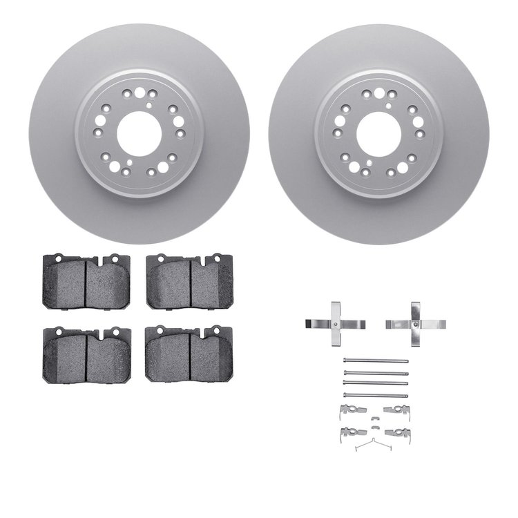4512-75043 Geospec Brake Rotors w/5000 Advanced Brake Pads Kit & Hardware, 1995-2000 Lexus/Toyota/Scion, Position: Front