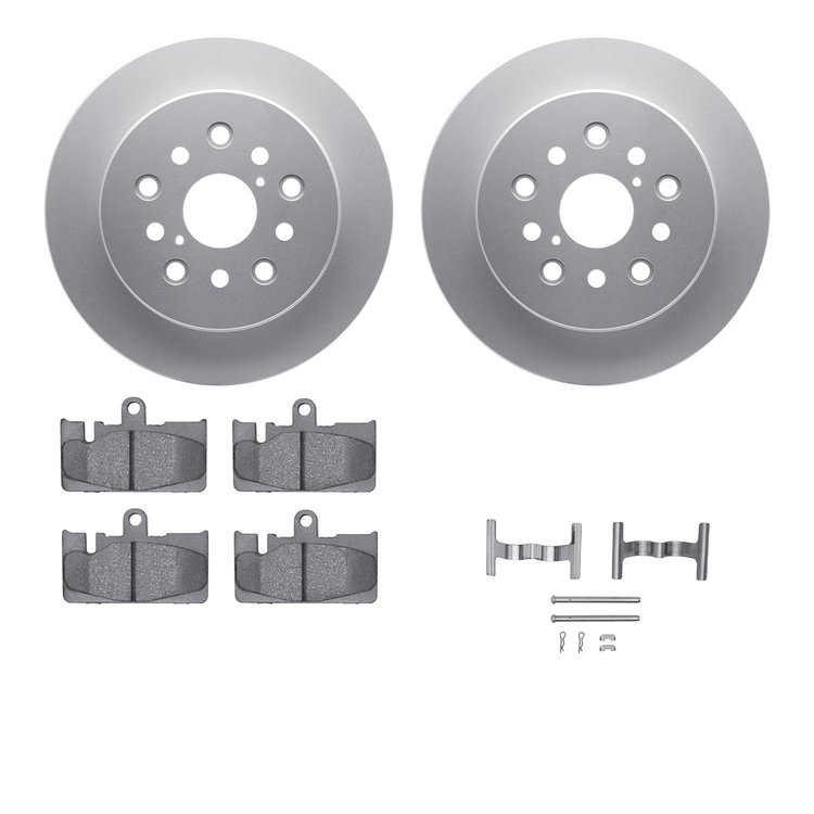 4512-75045 Geospec Brake Rotors w/5000 Advanced Brake Pads Kit & Hardware, 2001-2006 Lexus/Toyota/Scion, Position: Rear