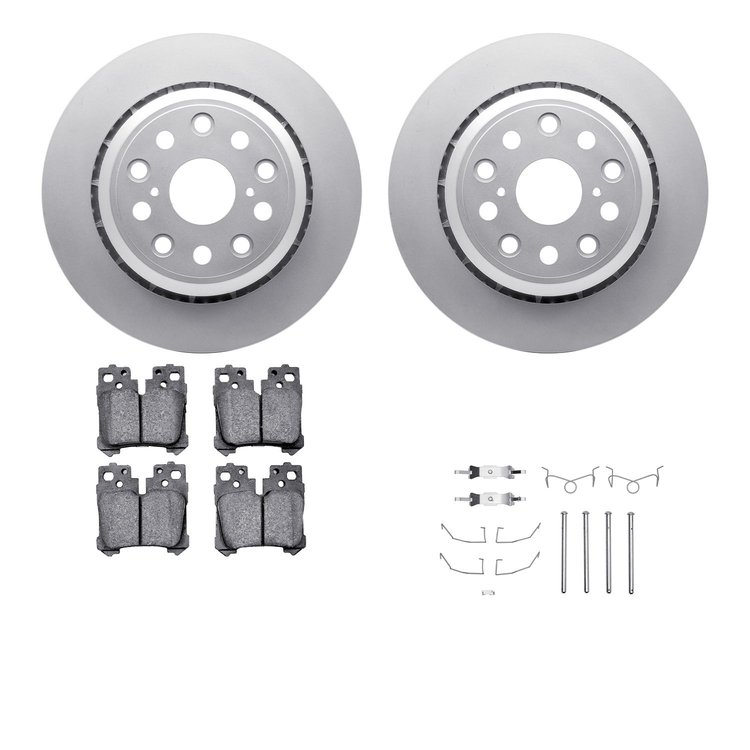 4512-75053 Geospec Brake Rotors w/5000 Advanced Brake Pads Kit & Hardware, 2007-2017 Lexus/Toyota/Scion, Position: Rear