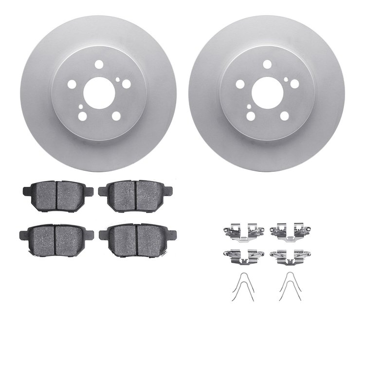 4512-75054 Geospec Brake Rotors w/5000 Advanced Brake Pads Kit & Hardware, 2011-2017 Lexus/Toyota/Scion, Position: Rear