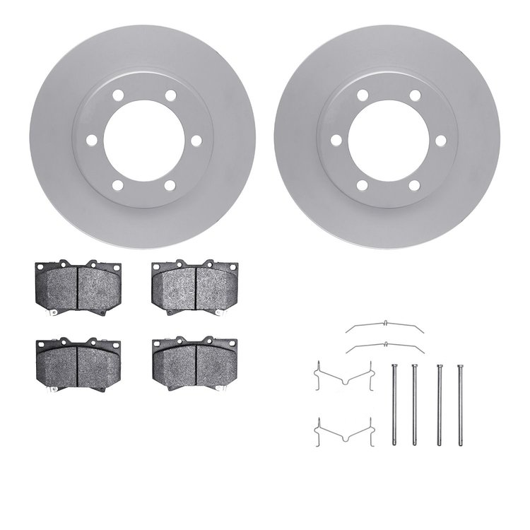 4512-76168 Geospec Brake Rotors w/5000 Advanced Brake Pads Kit & Hardware, 2000-2002 Lexus/Toyota/Scion, Position: Front