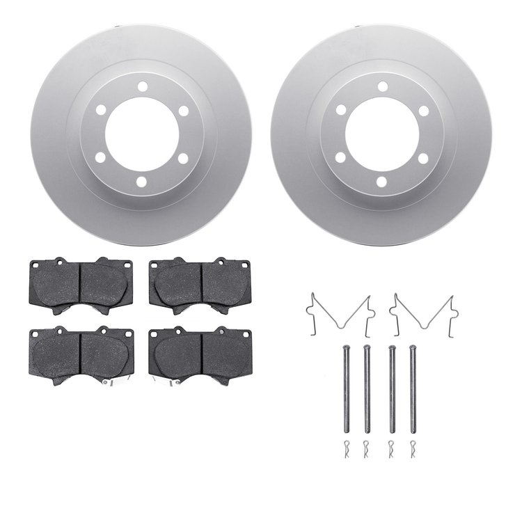 4512-76171 Geospec Brake Rotors w/5000 Advanced Brake Pads Kit & Hardware, 2003-2009 Lexus/Toyota/Scion, Position: Front