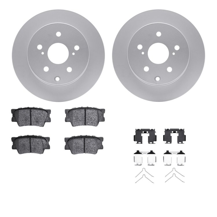4512-76179 Geospec Brake Rotors w/5000 Advanced Brake Pads Kit & Hardware, 2006-2018 Lexus/Toyota/Scion, Position: Rear