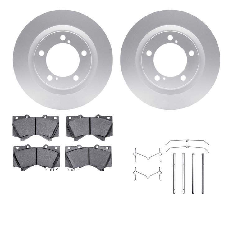 4512-76181 Geospec Brake Rotors w/5000 Advanced Brake Pads Kit & Hardware, Fits Select Lexus/Toyota/Scion, Position: Front