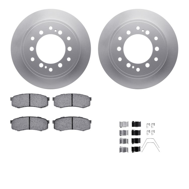 4512-76189 Geospec Brake Rotors w/5000 Advanced Brake Pads Kit & Hardware, Fits Select Lexus/Toyota/Scion, Position: Rear