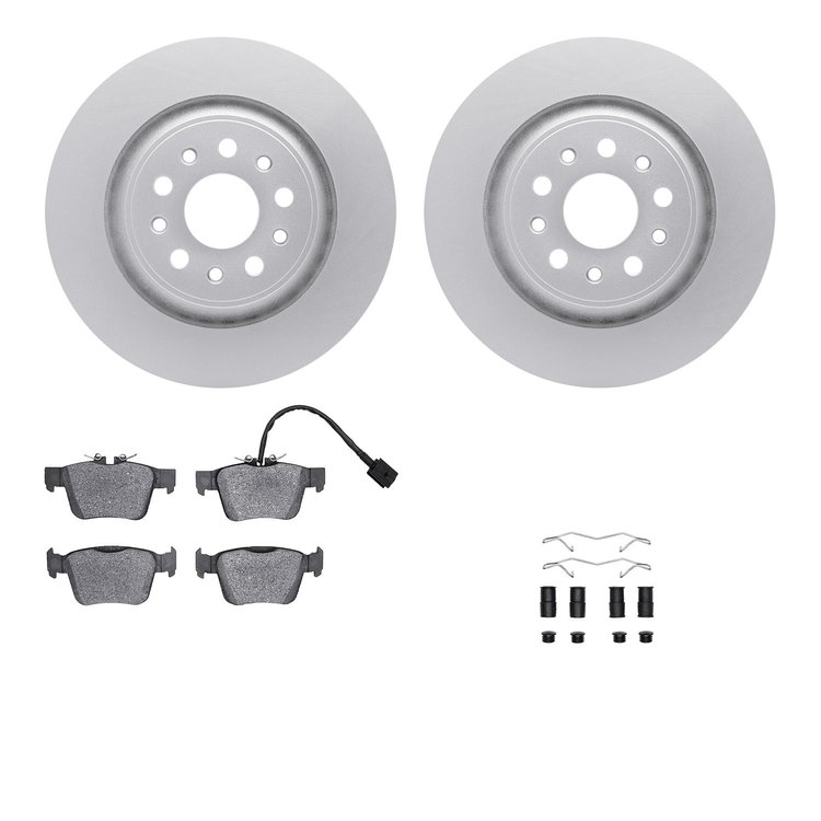 4512-79007 Geospec Brake Rotors w/5000 Advanced Brake Pads Kit & Hardware, Fits Select Maserati, Position: Rear
