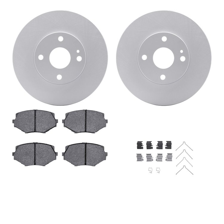 4512-80057 Geospec Brake Rotors w/5000 Advanced Brake Pads Kit & Hardware, 1994-2002 Ford/Lincoln/Mercury/Mazda, Position: Front