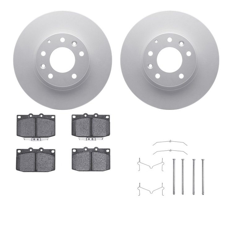4512-80058 Geospec Brake Rotors w/5000 Advanced Brake Pads Kit & Hardware, 1993-1995 Ford/Lincoln/Mercury/Mazda, Position: Front