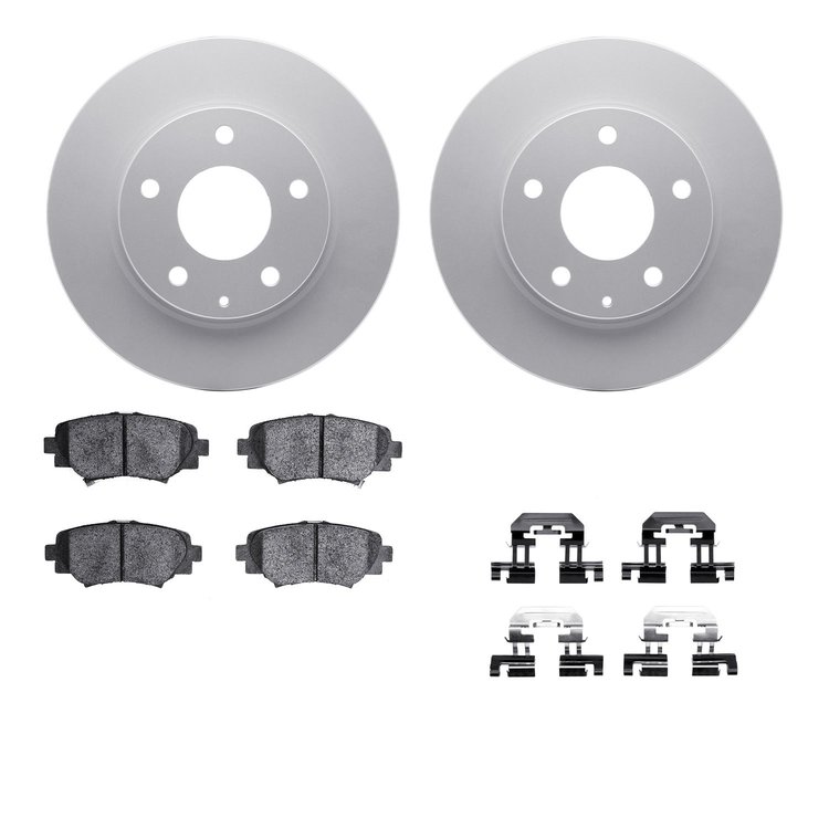 4512-80077 Geospec Brake Rotors w/5000 Advanced Brake Pads Kit & Hardware, 2014-2016 Ford/Lincoln/Mercury/Mazda, Position: Rear