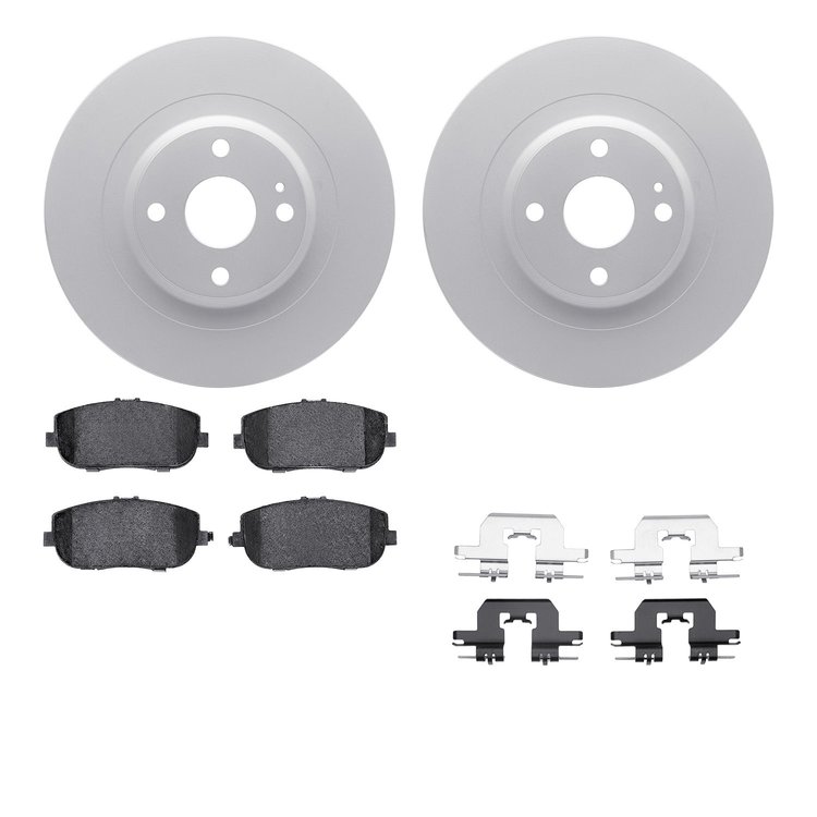 4512-80101 Geospec Brake Rotors w/5000 Advanced Brake Pads Kit & Hardware, Fits Select Multiple Makes/Models, Position: Rear