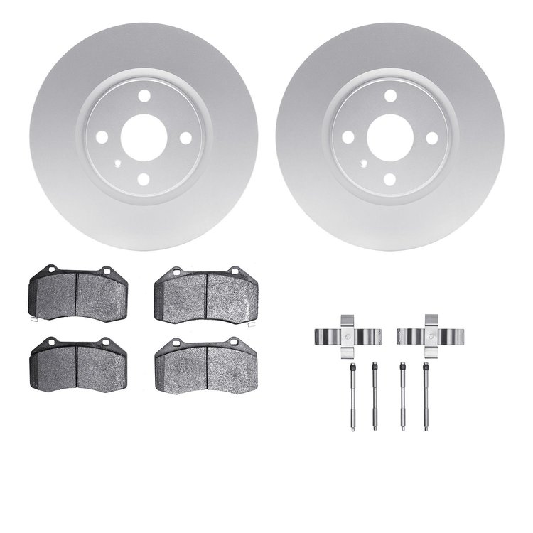 4512-80102 Geospec Brake Rotors w/5000 Advanced Brake Pads Kit & Hardware, Fits Select Multiple Makes/Models, Position: Front