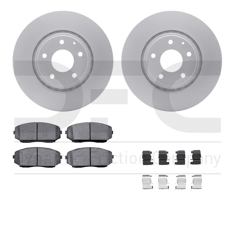 4512-80108 Geospec Brake Rotors w/5000 Advanced Brake Pads Kit & Hardware, Fits Select Ford/Lincoln/Mercury/Mazda, Position: Fro