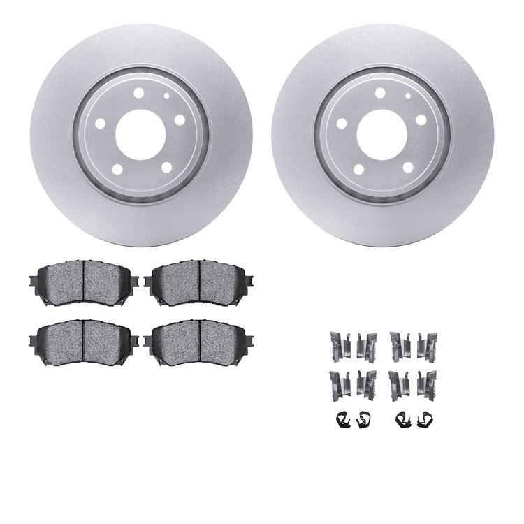 4512-80109 Geospec Brake Rotors w/5000 Advanced Brake Pads Kit & Hardware, 2018-2021 Ford/Lincoln/Mercury/Mazda, Position: Front