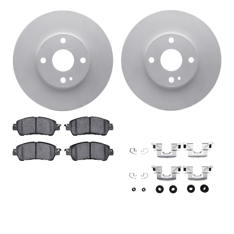 4512-91010 Geospec Brake Rotors w/5000 Advanced Brake Pads Kit & Hardware, 2016-2020 Multiple Makes/Models, Position: Front