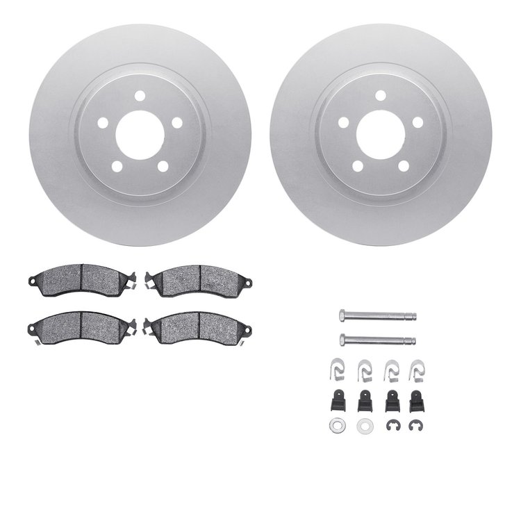 4512-99004 Geospec Brake Rotors w/5000 Advanced Brake Pads Kit & Hardware, 1994-2004 Ford/Lincoln/Mercury/Mazda, Position: Front