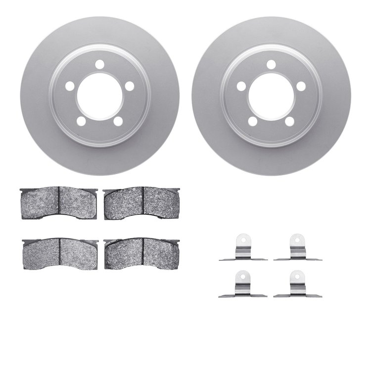 4512-99007 Geospec Brake Rotors w/5000 Advanced Brake Pads Kit & Hardware, 1967-1967 Ford/Lincoln/Mercury/Mazda, Position: Front