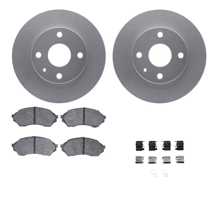 4512-99012 Geospec Brake Rotors w/5000 Advanced Brake Pads Kit & Hardware, 1999-2001 Ford/Lincoln/Mercury/Mazda, Position: Front