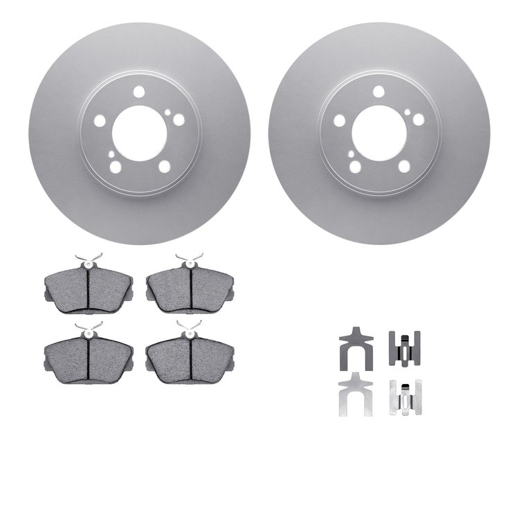 4512-99021 Geospec Brake Rotors w/5000 Advanced Brake Pads Kit & Hardware, 1995-2002 Ford/Lincoln/Mercury/Mazda, Position: Front