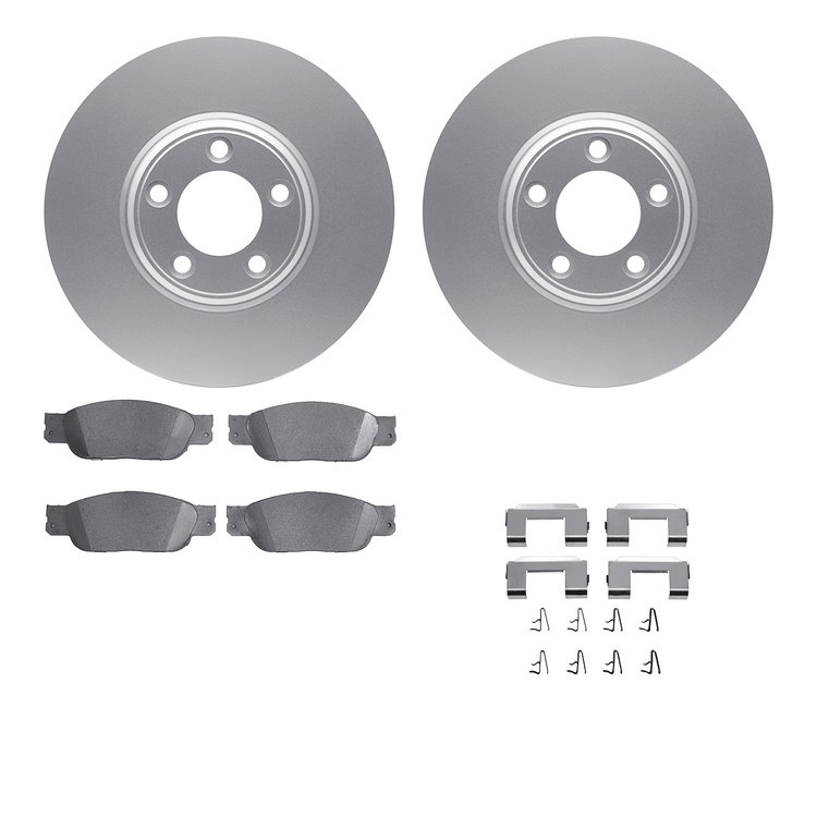 4512-99026 Geospec Brake Rotors w/5000 Advanced Brake Pads Kit & Hardware, 2000-2006 Ford/Lincoln/Mercury/Mazda, Position: Front