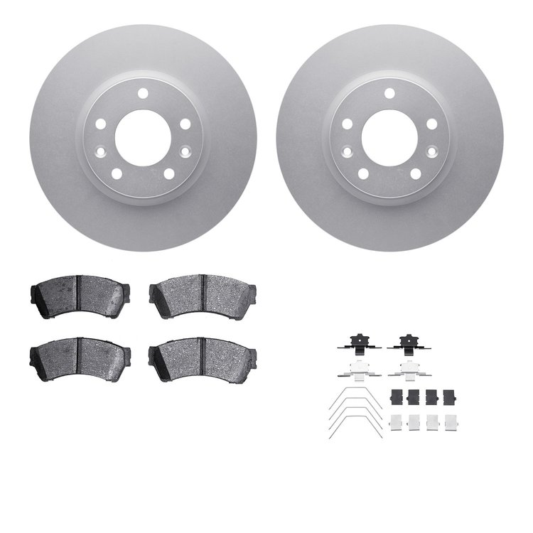4512-99041 Geospec Brake Rotors w/5000 Advanced Brake Pads Kit & Hardware, 2006-2012 Ford/Lincoln/Mercury/Mazda, Position: Front
