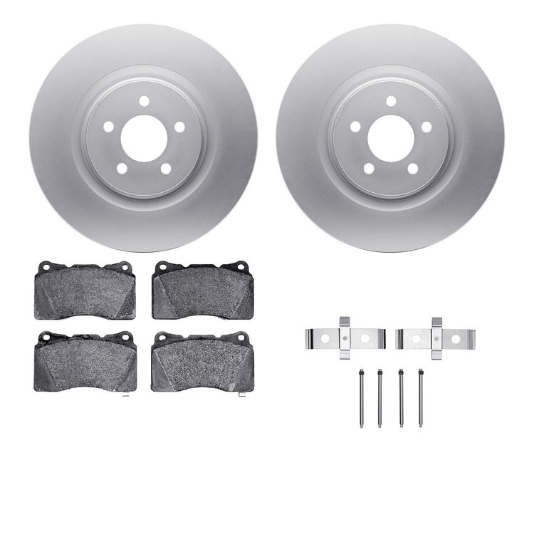 4512-99043 Geospec Brake Rotors w/5000 Advanced Brake Pads Kit & Hardware, 2007-2011 Ford/Lincoln/Mercury/Mazda, Position: Front