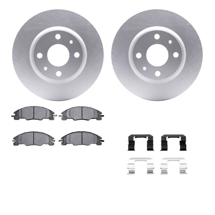 4512-99046 Geospec Brake Rotors w/5000 Advanced Brake Pads Kit & Hardware, 2008-2011 Ford/Lincoln/Mercury/Mazda, Position: Front