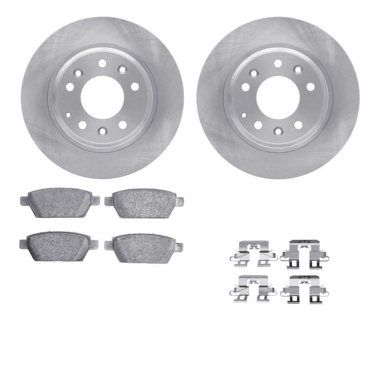 4512-99054 Geospec Brake Rotors w/5000 Advanced Brake Pads Kit & Hardware, 2006-2013 Ford/Lincoln/Mercury/Mazda, Position: Rear