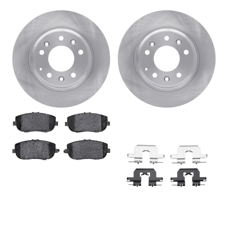 4512-99055 Geospec Brake Rotors w/5000 Advanced Brake Pads Kit & Hardware, 2006-2015 Ford/Lincoln/Mercury/Mazda, Position: Rear