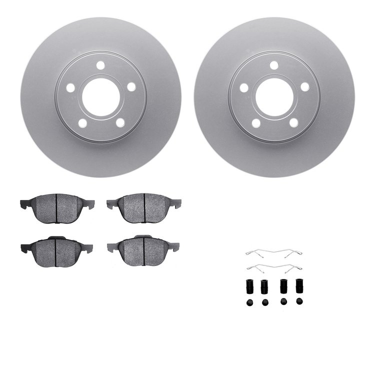 4512-99060 Geospec Brake Rotors w/5000 Advanced Brake Pads Kit & Hardware, 2012-2018 Multiple Makes/Models, Position: Front